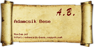 Adamcsik Bese névjegykártya